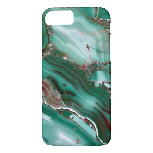 Luxuriöser Malachite Gemstone Agate Marmor Case-Mate iPhone Hülle (Rückseite)