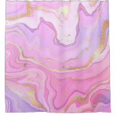 Luxuriöser Marmor Glitzer Rosa Lila Gold Duschvorhang (Vorderseite)