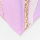 Luxuriöser Marmor Glitzer Rosa Lila Gold Fleecedecke (Ecke)