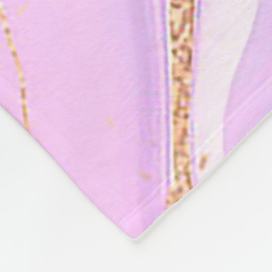 Luxuriöser Marmor Glitzer Rosa Lila Gold Fleecedecke (Ecke)