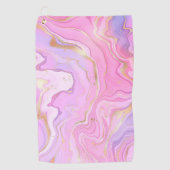 Luxuriöser Marmor Glitzer Rosa Lila Gold Golfhandtuch (Vorderseite)