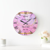 Luxuriöser Marmor Glitzer Rosa Lila Gold Große Wanduhr (Zuhause)