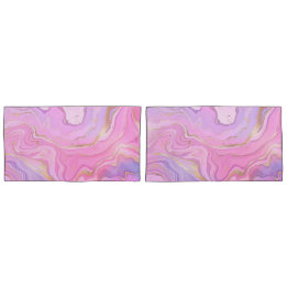 Luxuriöser Marmor Glitzer Rosa Lila Gold Kissenbezug