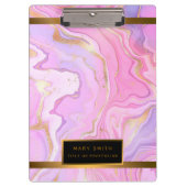Luxuriöser Marmor Glitzer Rosa Lila Gold Klemmbrett (Vorderseite)