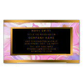 Luxuriöser Marmor Glitzer Rosa Lila Gold Magnetische Visitenkarte (Vorderseite)