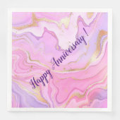 Luxuriöser Marmor Glitzer Rosa Lila Gold Serviette (Vorderseite)