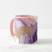 Luxuriöser Marmor Glitzer Rosa Lila Gold Tasse (Vorderseite Links)
