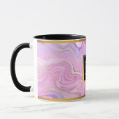 Luxuriöser Marmor Glitzer Rosa Lila Gold Tasse (Links)