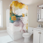 Luxuriöser Marmor mit Glitzer Duschvorhang (Beispiel)