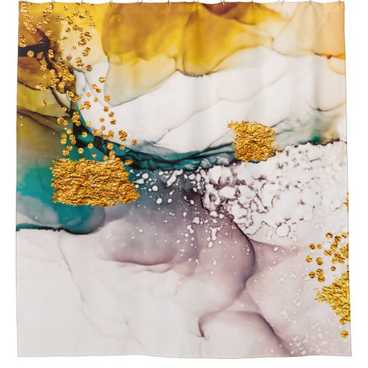 Luxuriöser Marmor mit Glitzer Duschvorhang (Vorderseite)