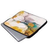 Luxuriöser Marmor mit Glitzer Laptopschutzhülle (Vorne Knopf)