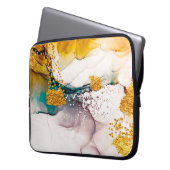 Luxuriöser Marmor mit Glitzer Laptopschutzhülle (Vorderseite Links)