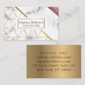 Luxuriöser Marmor mit Gold und Rose Golddetails Visitenkarte (Vorne/Hinten)