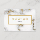 Luxuriöser Marmoreffekt in Weiß und Gold Visitenkarte (Vorderseite)