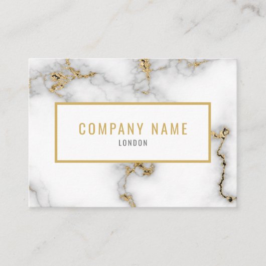 Luxuriöser Marmoreffekt in Weiß und Gold Visitenkarte (Vorderseite)