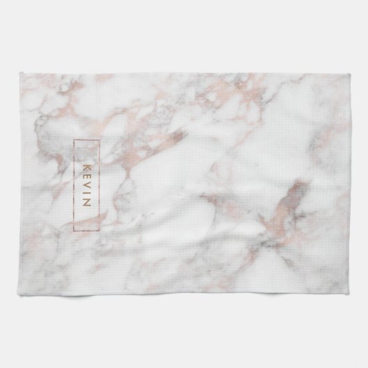 Luxuriöser Marmorstein aus Rose Geschirrtuch (Horizontal)