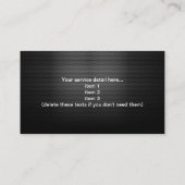 Luxuriöser Metal Background Limo & Auto Service Visitenkarte (Rückseite)
