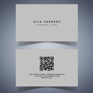 Luxuriöser Minimal Light Gray QR CODE Visitenkarte