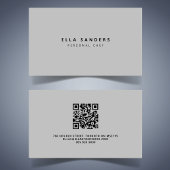 Luxuriöser Minimal Light Gray QR CODE Visitenkarte