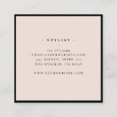 Luxuriöser Minimaler Monogram Blush Pink Klassisch Quadratische Visitenkarte (Rückseite)