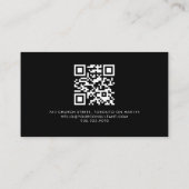Luxuriöser Minimalistisch Schwarz-Weiß-QR-CODE Visitenkarte (Rückseite)