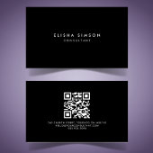Luxuriöser Minimalistisch Schwarz-Weiß-QR-CODE Visitenkarte