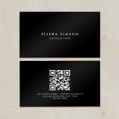 Luxuriöser Minimalistisch Schwarz-Weiß-QR-CODE Visitenkarte