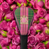 Luxuriöser Mit Monogramm rosa und grüner Karierter Golf Headcover