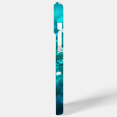 Luxuriöser Mit Monogramm türkisfarbener Glitzer Case-Mate iPhone Hülle (Rückseite / Links)