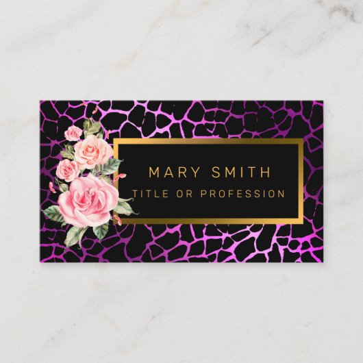 Luxuriöser, moderner Blumenstrauß fügt Ihren Text  Visitenkarte (Vorderseite)