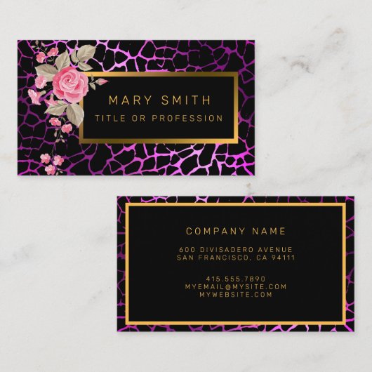 Luxuriöser, moderner Blumenstrauß fügt Ihren Text  Visitenkarte (Vorne/Hinten)