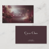 Luxuriöser, moderner botanischer Burgund & Gold Gl Visitenkarte (Vorne/Hinten)