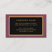 Luxuriöser moderner Gold Burgund-Marmor Visitenkarte (Rückseite)