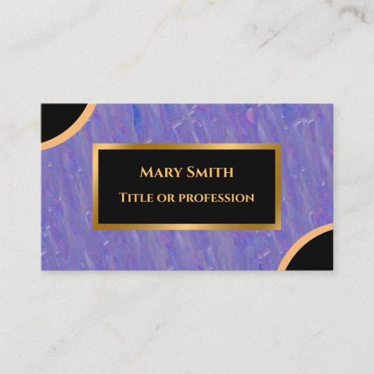 Luxuriöser moderner Gold Lila-Marmor Visitenkarte (Vorderseite)
