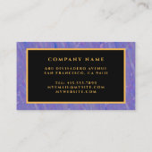 Luxuriöser moderner Gold Lila-Marmor Visitenkarte (Rückseite)