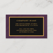 Luxuriöser moderner Gold Lila-Marmor Visitenkarte (Rückseite)