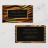 Luxuriöser, moderner Gold Orange Tiger fügt Ihren Visitenkarte (Vorne/Hinten)