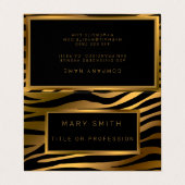 Luxuriöser moderner Gold Tiger fügt Ihren Text hin Visitenkarten (Außenseite Aufgefaltet)