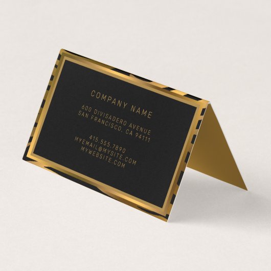 Luxuriöser moderner Gold Tiger fügt Ihren Text hin Visitenkarten (Rückseite)