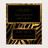 Luxuriöser moderner Gold Tiger fügt Ihren Text hin Visitenkarten (Außenseite Aufgefaltet)