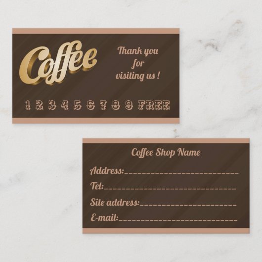 Luxuriöser, moderner, kostenloser Marmorkaffee Visitenkarte (Vorne/Hinten)