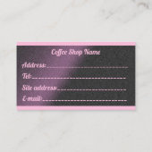 Luxuriöser moderner Pink-Kaffee Visitenkarte (Rückseite)