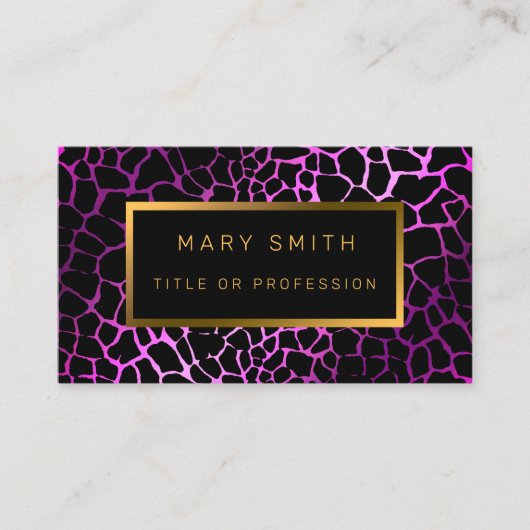 Luxuriöser moderner rosa Tiger fügt Ihren Text hin Visitenkarte (Vorderseite)