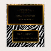 Luxuriöser, moderner Silver Tiger fügt Ihren Text  Visitenkarten (Außenseite Aufgefaltet)