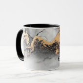 Luxuriöser Personalisierter Schwarz-Gold-Marmor Tasse (Vorderseite Links)