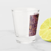 Luxuriöser Pflaumen-Purpur-Marmor  Schnapsglas (Links)