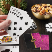 Luxuriöser Pink Gold Glitzer Spielkarten (In Situ)
