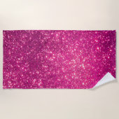 Luxuriöser Pink Gold Glitzer Strandtuch (Vorderseite)