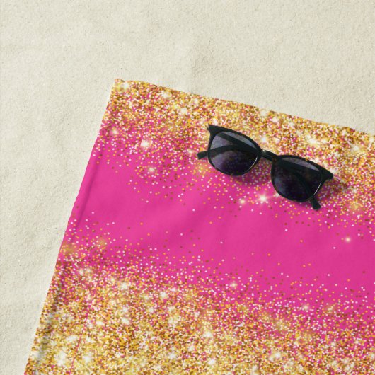 Luxuriöser Pink Gold Glitzer Strandtuch (Beispiel)