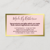 Luxuriöser Pink Gold Wellness-Center Bath Soak Soa Visitenkarte (Rückseite)